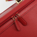 Miu Miu Matelasse Vanity Shoulder Bag Leather 2way Red Gold Auth ki6687A-17