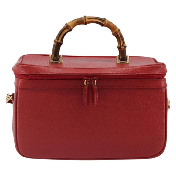 Miu Miu Matelasse Vanity Shoulder Bag Leather 2way Red Gold Auth ki6687A