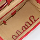 Miu Miu Matelasse Vanity Shoulder Bag Leather 2way Red Gold Auth ki6687A-20