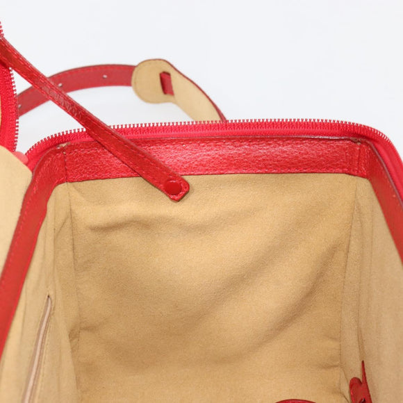 Miu Miu Matelasse Vanity Shoulder Bag Leather 2way Red Gold Auth ki6687A