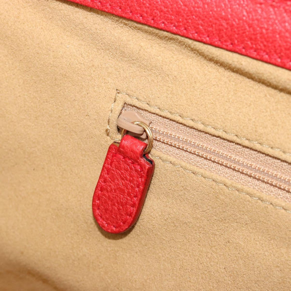 Miu Miu Matelasse Vanity Shoulder Bag Leather 2way Red Gold Auth ki6687A