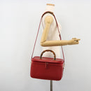 Miu Miu Matelasse Vanity Shoulder Bag Leather 2way Red Gold Auth ki6687A-28