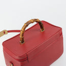 Miu Miu Matelasse Vanity Shoulder Bag Leather 2way Red Gold Auth ki6687A-6