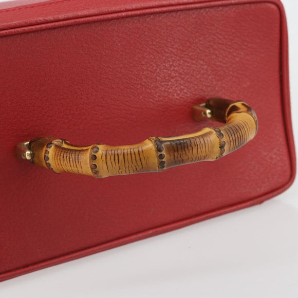 Miu Miu Matelasse Vanity Shoulder Bag Leather 2way Red Gold Auth ki6687A