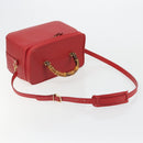 Miu Miu Matelasse Vanity Shoulder Bag Leather 2way Red Gold Auth ki6687A-9