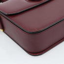 CARTIER Must Line Shoulder Bag Leather Bordeaux Gold Auth ki6688A-14