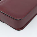CARTIER Must Line Shoulder Bag Leather Bordeaux Gold Auth ki6688A-16
