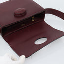 CARTIER Must Line Shoulder Bag Leather Bordeaux Gold Auth ki6688A-10