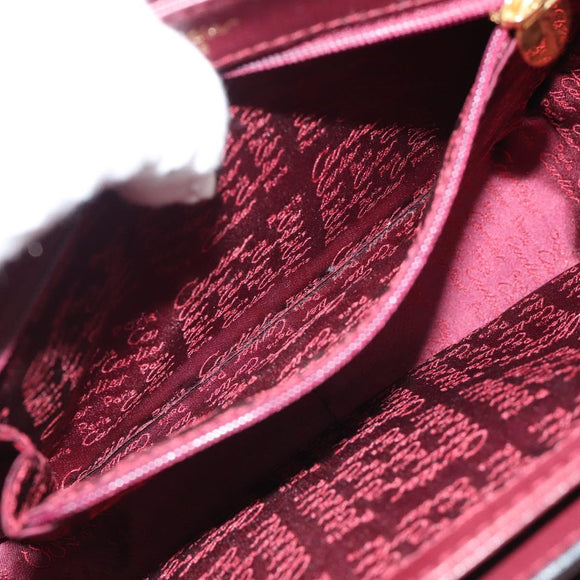 CARTIER Must Line Shoulder Bag Leather Bordeaux Gold Auth ki6688A