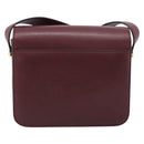 CARTIER Must Line Shoulder Bag Leather Bordeaux Gold Auth ki6688A-2