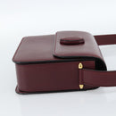 CARTIER Must Line Shoulder Bag Leather Bordeaux Gold Auth ki6688A-4