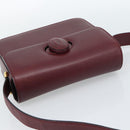 CARTIER Must Line Shoulder Bag Leather Bordeaux Gold Auth ki6688A-6