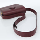 CARTIER Must Line Shoulder Bag Leather Bordeaux Gold Auth ki6688A-7