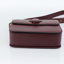 CARTIER Must Line Shoulder Bag Leather Bordeaux Gold Auth ki6688A-5