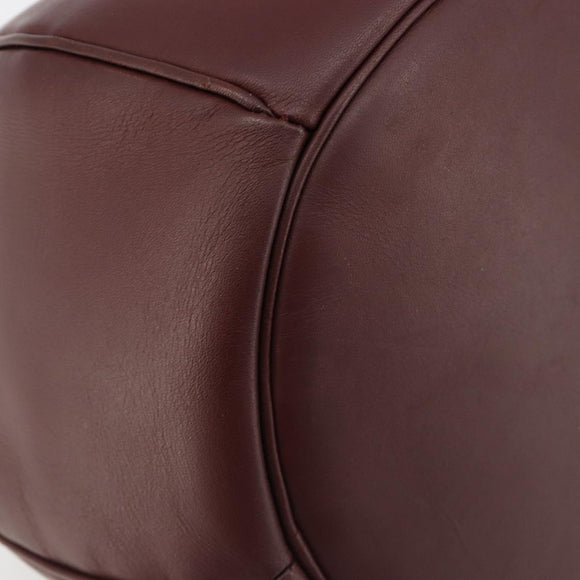 CARTIER Must Line Shoulder Bag Leather Bordeaux Gold Auth ki6690A