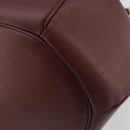 CARTIER Must Line Shoulder Bag Leather Bordeaux Gold Auth ki6690A-12