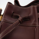 CARTIER Must Line Shoulder Bag Leather Bordeaux Gold Auth ki6690A-14