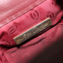 CARTIER Must Line Shoulder Bag Leather Bordeaux Gold Auth ki6690A-16
