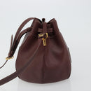 CARTIER Must Line Shoulder Bag Leather Bordeaux Gold Auth ki6690A-4