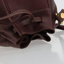 CARTIER Must Line Shoulder Bag Leather Bordeaux Gold Auth ki6690A-6