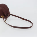 CARTIER Must Line Shoulder Bag Leather Bordeaux Gold Auth ki6690A-7