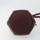 CARTIER Must Line Shoulder Bag Leather Bordeaux Gold Auth ki6690A-9