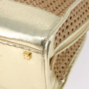 LOEWE Amazonas Hand Bag Rattan Gold Beige Auth ki6694M-11