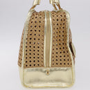 LOEWE Amazonas Hand Bag Rattan Gold Beige Auth ki6694M-5