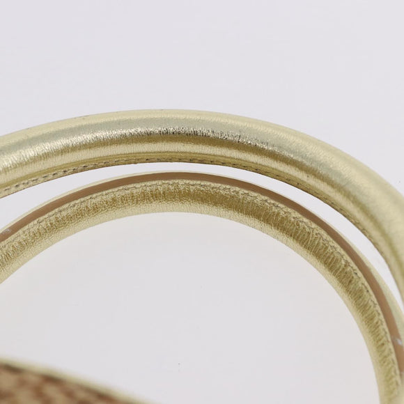 LOEWE Amazonas Hand Bag Rattan Gold Beige Auth ki6694M