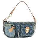 LOUIS VUITTON Monogram Denim Patchwork Pouchy Bag Blue M92382 LV Auth ki6696M-1