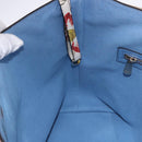 Salvatore Ferragamo Tote Bag Leather Light Blue Multicolor Auth ki6697A-20