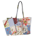 Salvatore Ferragamo Tote Bag Leather Light Blue Multicolor Auth ki6697A-1