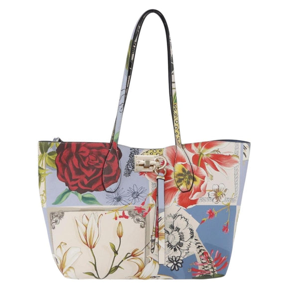Salvatore Ferragamo Tote Bag Leather Light Blue Multicolor Auth ki6697A