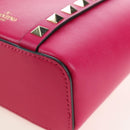 VALENTINO Hand Bag Leather 2way Pink Gold Tone Auth ki6698V-16