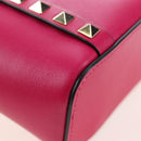 VALENTINO Hand Bag Leather 2way Pink Gold Tone Auth ki6698V-17