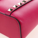 VALENTINO Hand Bag Leather 2way Pink Gold Tone Auth ki6698V-18