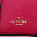 VALENTINO Hand Bag Leather 2way Pink Gold Tone Auth ki6698V-19