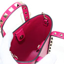 VALENTINO Hand Bag Leather 2way Pink Gold Tone Auth ki6698V-10