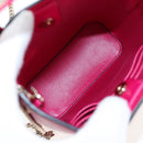VALENTINO Hand Bag Leather 2way Pink Gold Tone Auth ki6698V-11