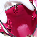 VALENTINO Hand Bag Leather 2way Pink Gold Tone Auth ki6698V-21