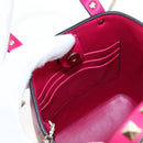 VALENTINO Hand Bag Leather 2way Pink Gold Tone Auth ki6698V-22