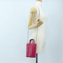 VALENTINO Hand Bag Leather 2way Pink Gold Tone Auth ki6698V-23