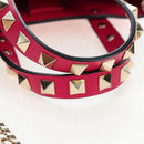 VALENTINO Hand Bag Leather 2way Pink Gold Tone Auth ki6698V-7