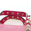 VALENTINO Hand Bag Leather 2way Pink Gold Tone Auth ki6698V-14