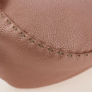 FENDI Celeria Baguette Shoulder Bag Leather Pink Silver Auth ki6700V-15