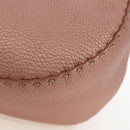 FENDI Celeria Baguette Shoulder Bag Leather Pink Silver Auth ki6700V-16