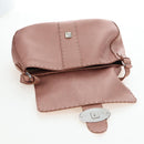 FENDI Celeria Baguette Shoulder Bag Leather Pink Silver Auth ki6700V-19