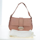 FENDI Celeria Baguette Shoulder Bag Leather Pink Silver Auth ki6700V-12