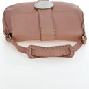 FENDI Celeria Baguette Shoulder Bag Leather Pink Silver Auth ki6700V-7