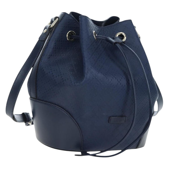 GUCCI Diamante Shoulder Bag Leather 2way Blue Silver 354228 Auth ki6701V